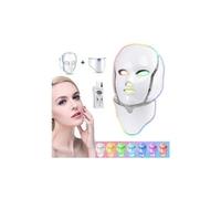 Masque facial beauté blanc thérapie photonique à led 7 couleurs rajeunissement resserre l'acné anti-rides pour le cou peau Blanc