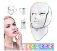 Masque facial beauté blanc thérapie photonique à led 7 couleurs rajeunissement resserre l'acné anti-rides pour le cou peau