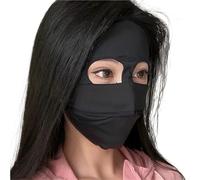 Masque facial complet d'été, 2 pièces, Protection solaire réutilisable, lavable, doux et respirant, masque d'extérieur Pour Les Sports De Plein Air(Black)