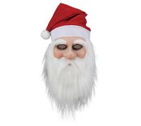 Masque facial de Père Noël - Masque intégral en latex, avec barbe réaliste et chapeau rouge, matériau doux et confortable, design durable pour un port prolongé | Fêtes de Noël, de vacances
