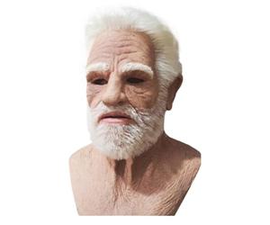 Masque facial d'Halloween - Matériau en latex réaliste, design du casque réglable, masque intégral, structure ridée détaillée | pour le carnaval théâtre cosplay mascarade fête fête fête de Noël E