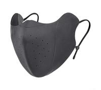 Masque facial d'hiver coupe-vent avec doublure en polaire, 3D respirant pour protection contre le froid - Unisexe thermique pour cagoule (gris)