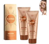 Masque facial éclaircissant et détachant, masque à base de plantes pour enlever les taches, masque facial Peel-Off pour le visage, éclaircissant et rajeunissant pour tous les types de peau (2 pièces)
