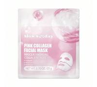 Masque facial en collagène rose Slow Sunday, masque en collagène coréen, masque en gelée de collagène, hydratation en profondeur, amélioration de l'élasticité, lissage de la peau, avec collagène, niac