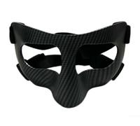 Masque facial en fibre de carbone, protège-nez pour nez cassé, masque d'entraînement sportif, pour adultes et adolescents, accessoires de basket-ball et de football (bande noire)