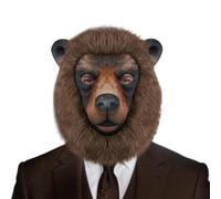 Masque facial en fourrure Cadeaux Fête Halloween Réalistes Élastiques Doux | Masque Ours-Mouton Brun Poilu pour réunions de vacances défilés carnavals anniversaires fêtes