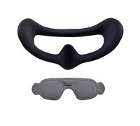 Masque facial en mousse pour lunettes DJI avec 3 coussinets de protection pour le visage - Coussin de tête pour le dos et le cerveau - Accessoires de confort modifiés (masque noir + couvre-objectif)