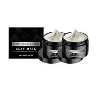 Masque facial Kaolin purifiant, dissolvant de points noirs et contrôle de l'huile pour peaux sensibles, grasses et sèches, masque facial à action profonde avec bentonite, exfoliant détox et nettoyant