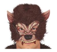 MASQUE FACIAL LATEX LOUP-GAROU ENRAGÉ BRUN ADULTE