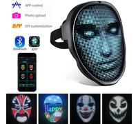 Masque facial LED, images personnalisables, contrôle gestuel, chargement de type c