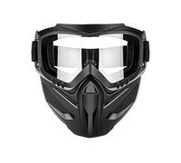 Masque Facial Moto Antibuée | avec Lunettes Amovibles Et Écran Coupe-Vent Anti-Poussière - Couvre-Visage intégral 2 en 1 Ajustable,pour Ski, Soudure, Vélo, Travail Et