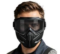 Masque Facial Moto Antibuée | avec Lunettes Amovibles Et Écran De Protection Extérieur Coupe-Vent - Couvre-Visage intégral 2 en 1 Ajustable,pour Ski, Soudure, Vélo, Travail Et