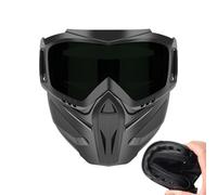 Masque Facial Moto Antibuée,avec Lunettes Amovibles Et Écran De Protection Extérieur Coupe-Vent | Couvre-Visage intégral 2 en 1 Ajustable - pour Homme, Ski, Soudure, extérieur, Cyclisme,