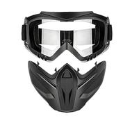 Masque Facial Moto Antibuée,Écran Facial Coupe-Vent avec Lunettes Amovibles - Couvre-Visage intégral 2 en 1 Ajustable | pour Hommes Vélo Travail Et Soudure
