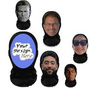 Masque facial personnalisé avec photos - Cagoule de ski - Masque intégral avec yeux en maille - Couvre-tête amusant - Cosplay - Accessoires de fête - Noir, taille unique