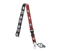 Masque fantôme avec lanière noire et rouge avec pochette d'identification