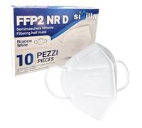Masque FFP2 Blanc 10 Pièces - Pliable Pince Nasale Certifié CE | Élastiques auriculaires souples - EPI cat. III CE 0465 - Fabriqué en Italie