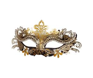 Masque filigranes en métal noir et or mascarade Accessoires Carnaval de Venise