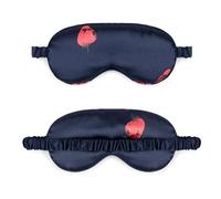 Masque For Les Yeux En Soie Imité, Masque D'ombrage For Le Sommeil, Patch Oculaire De Voyage, Couverture Relaxante, Aide Au Sommeil, Soins Oculaires, Outils De Santé(Navy blue strawberry)