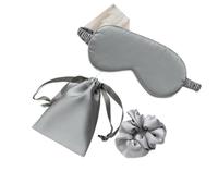 Masque for les yeux en soie imitée for femmes, ensemble de 3 pièces, patchs for, masque facial, bandeau for, repos voyage, couverture for nuit(Gray)