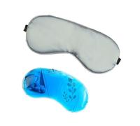 Masque for les yeux en soie, Patch de couverture for voyage, relaxation, bandeau for, masques d'aide au sommeil avec sac glace, ombre légère for femmes et hommes(Grey)