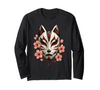Masque géométrique Japonais Kitsune Low Poly Otaku Manche Longue
