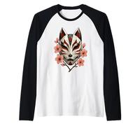 Masque géométrique Japonais Kitsune Low Poly Otaku Manche Raglan