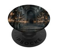 Masque Gothique pour Salle de Bal masqué avec scène de cathédrale PopSockets PopGrip Adhésif