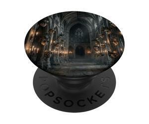 Masque Gothique pour Salle de Bal masqué avec scène de cathédrale PopSockets PopGrip Adhésif