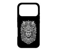 Masque Guerrier aztèque Tête de Mort à Plumes Jaguar Temple Relic Art Coque pour iPhone 17 Pro