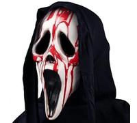 Masque Halloween Adulte Horreur Halloween Mark de Déguisement Masques Scream Halloween Masque de Cri Masque Ghostface Scream Halloween Horror Party Latex Ghost Mask pour Bal Carnaval Cosplay (B)