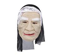 Masque Halloween Adulte Masque Horreur en Latex avec Perruque Costume Accessoire Zombie Sorcière Clown Casquette Effrayant Déguisement pour Carnaval Fête Mascarade Cosplay Bar Mask