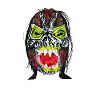 Masque Halloween Adulte Masque Horreur en Latex avec Perruque Costume Accessoire Zombie Sorcière Clown Casquette Effrayant Déguisement pour Carnaval Fête Mascarade Cosplay Bar Mask