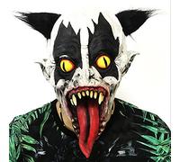 Masque Halloween Adulte Masque Horreur en Latex avec Perruque Costume Accessoire Zombie Sorcière Clown Casquette Effrayant Déguisement pour Carnaval Fête Mascarade Cosplay Bar Mask