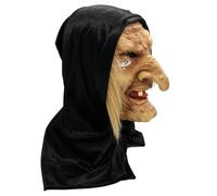 Masque Halloween Effrayant Avec Perruque Coiffe Sorcière Halloween