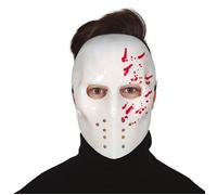 MASQUE HOCKEY PVC BLANC TÂCHES SANG ADULTE