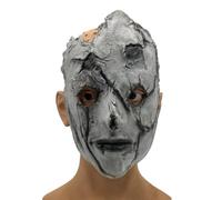 Masque horreur en latex - Masque intégral effrayant effet pierre pour | Ce masque horreur présente un visage d'esprit effrayant avec des fissures et un aspect pierre cassée.
