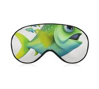 Masque œil de poisson vert, masque de sommeil latéral léger, masque de sommeil, coussinet nasal et bande élastique pour enfants, femmes et hommes