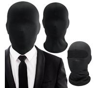 Masque intégral 2 pièces en soie glacée respirant résistant au soleil unisexe masque complet taille libre élastique à séchage rapide Halloween pour costume de fête cosplay, visage et yeux exposé