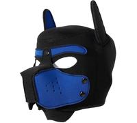 Masque intégral amovible pour cosplay et chiot - Masque intégral pour chien - Capuche de jeu pour les humains (bleu)