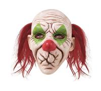 Masque intégral clown bouche cousue latex - Déguisement - Adulte - Blanc Vert Rouge