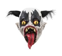 Masque intégral de clown monstrueux en latex - NO NAME - Mixte - Blanc/Noir/Jaune - Adulte