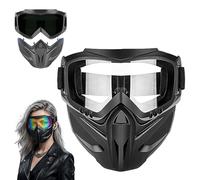 Masque intégral détachable pour soudage et équitation, protection du visage anti-buée, coupe-vent, résistant aux chocs (transparent)