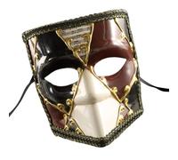 Masque intégral en dentelle pour carnaval vénitien - Style vintage - Couleur contrastée - Accessoire pour fêtes costumées