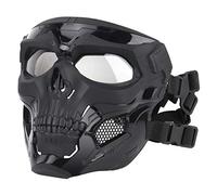Masque Intégral pour Paintball, Airsoft, Masque de Protection Intégral avec Protection des Yeux pour Paintball, Jeux de Guerre, Halloween, Cosplay, Fête Costumée (Noir)