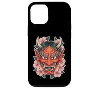 Masque Japonais Diable démon Hannya Cherry Blossom Yokai Oni Coque pour iPhone 12/12 Pro