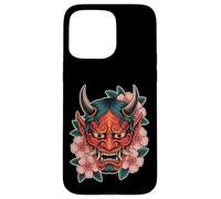 Masque Japonais Diable démon Hannya Cherry Blossom Yokai Oni Coque pour iPhone 15 Pro Max