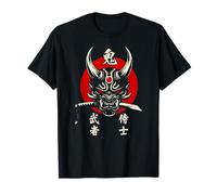 Masque Japonais Oni Demon Kanji Halloween Homme Femme T-Shirt