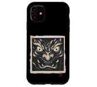 Masque Japonais Oni Yokai avec Impression sur Bois Vintage Coque pour iPhone 11