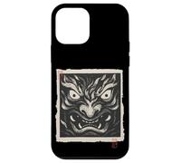 Masque Japonais Oni Yokai avec Impression sur Bois Vintage Coque pour iPhone 12 Mini
